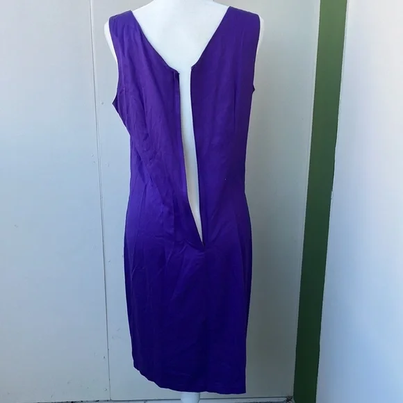 Vintage 80s 90s Purple Sheath Dress - Picture 3 of 5